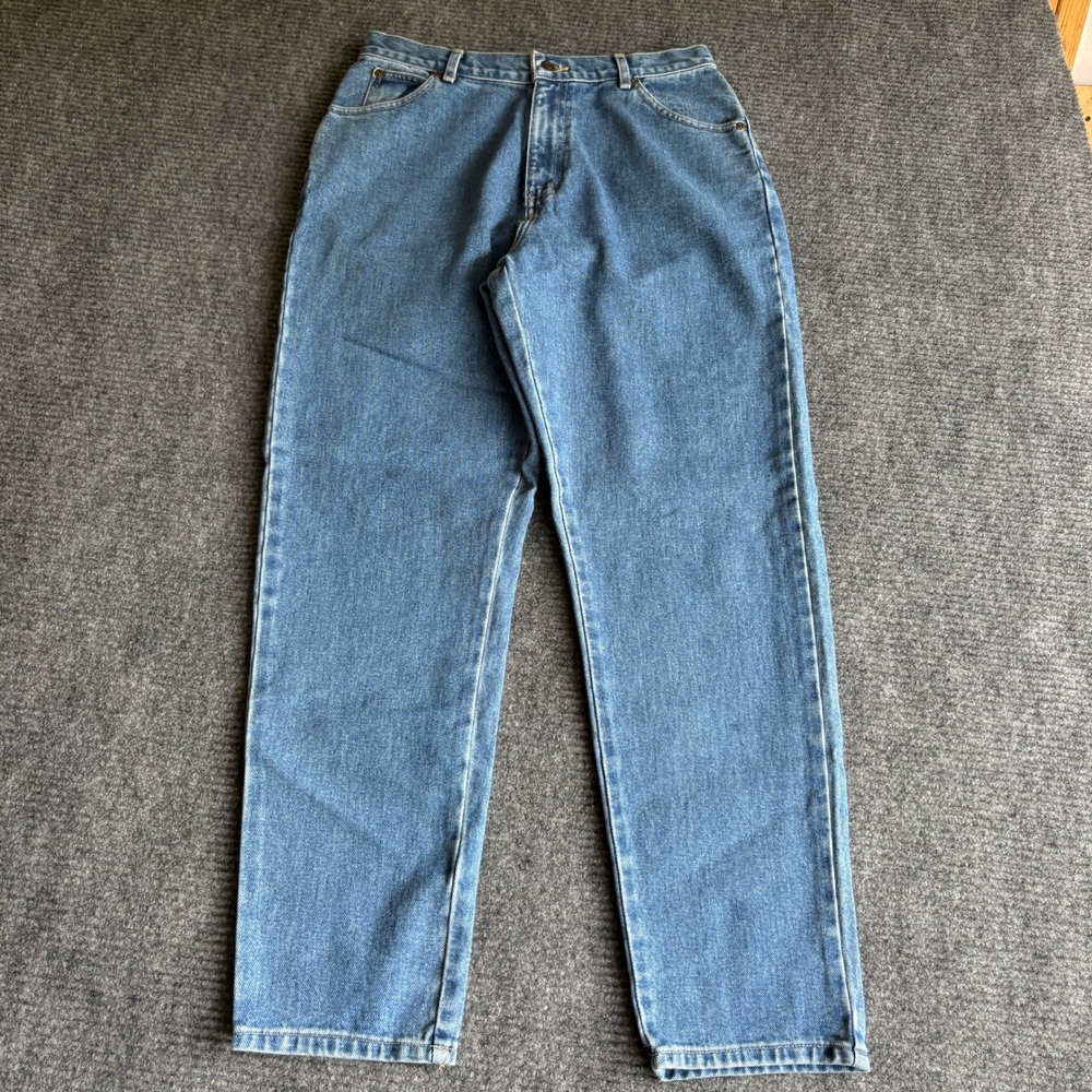 RedHead Womens High Rise Straight Leg Mom Jeans Blue 100% Cotton Size 12 Short